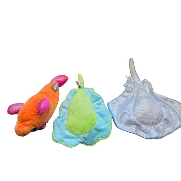 Sea Animals Plush Lot Stingray's & Manatee Glitter Stuffed Animals - Picture 6 of 10